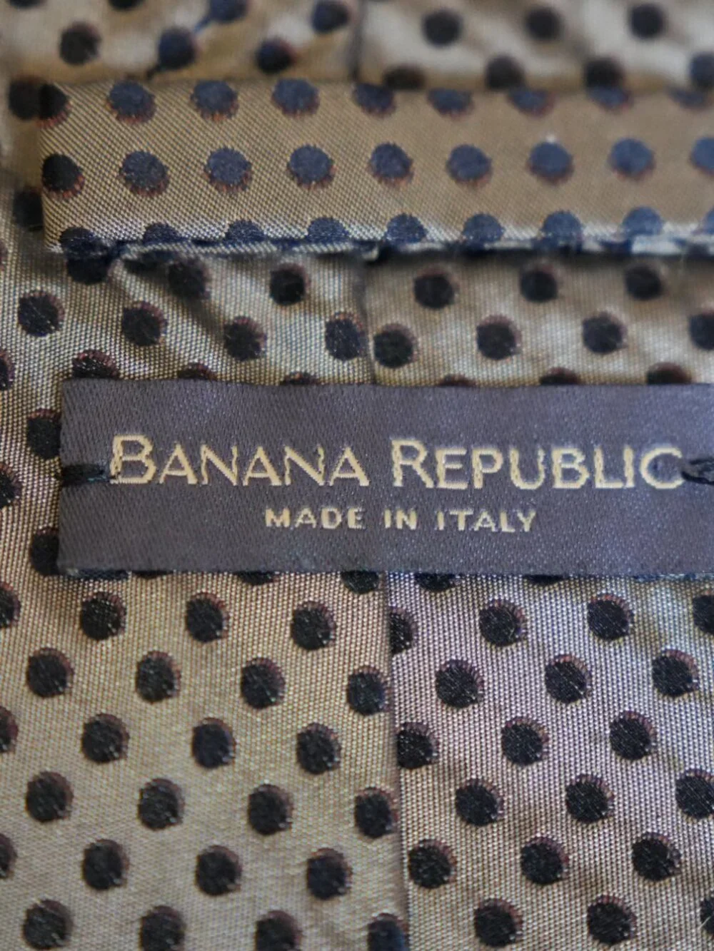 Men's Black & Grey Dotted Silk & Wool Banana Republic Tie